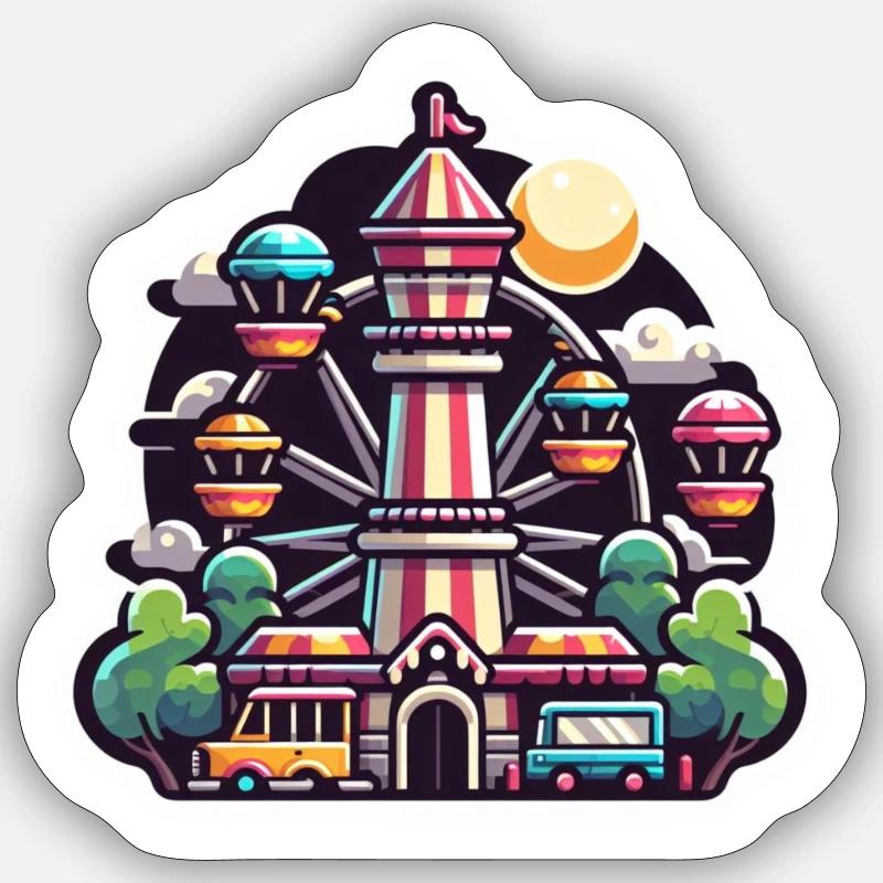 Amusement Park - Sticker size S (10 x 10 cm) - white matte