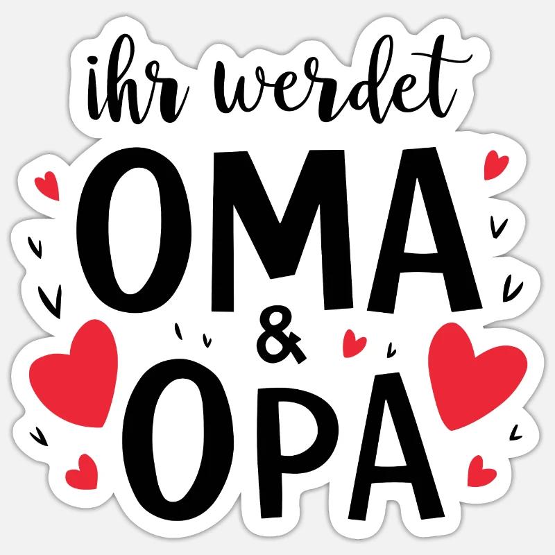Werdende Großeltern Sticker Größe S (10 x 10 cm)