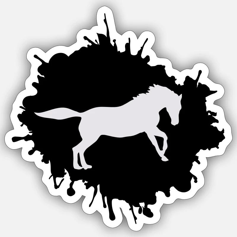 pferd klecks Sticker Größe S (10 x 10 cm)