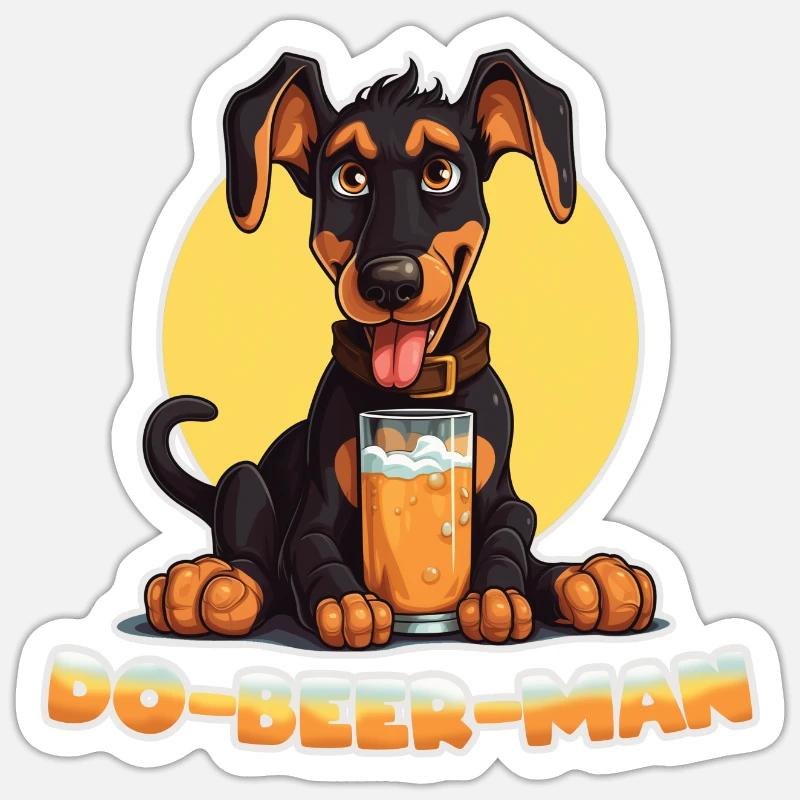 Do-BEER-man - Sticker taille S (10 x 10 cm) - blanc mat