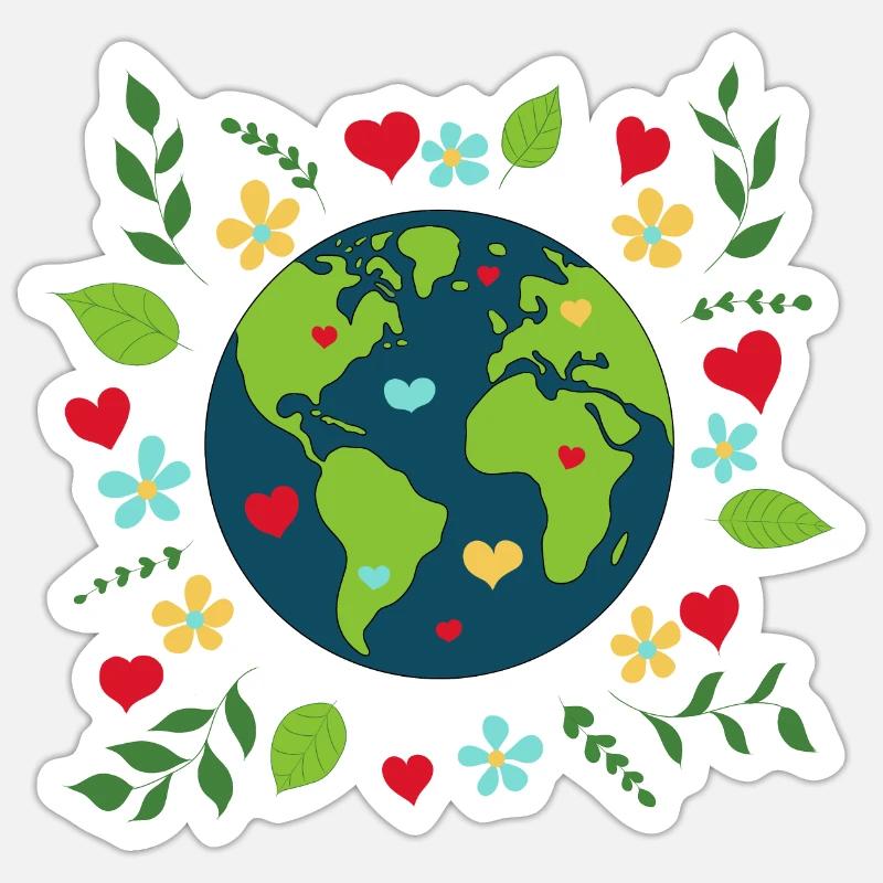 Liebt eure Mutter Erde Sticker Größe S (10 x 10 cm)