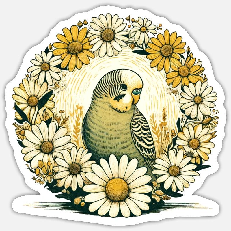 Perruche Sticker taille S (10 x 10 cm)