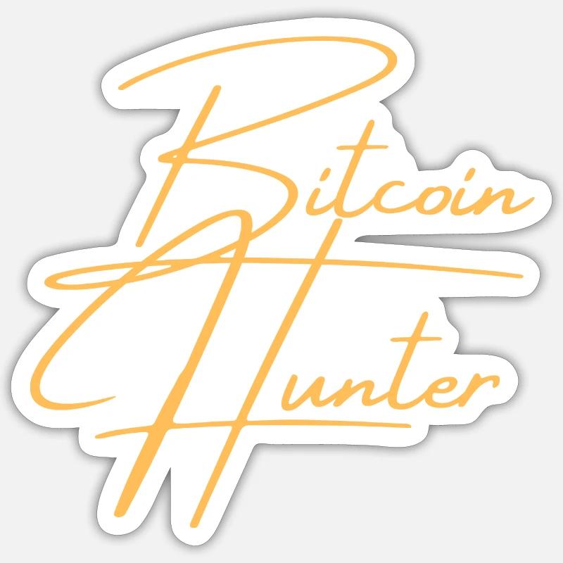 Bitcoin Hunter - Sticker Größe S (10 x 10 cm) - Mattweiß