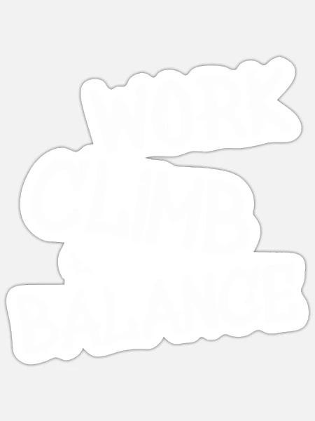 Klettern Kletterer Climbing Abseilen - Sticker Größe S (10 x 10 cm) - Mattweiß