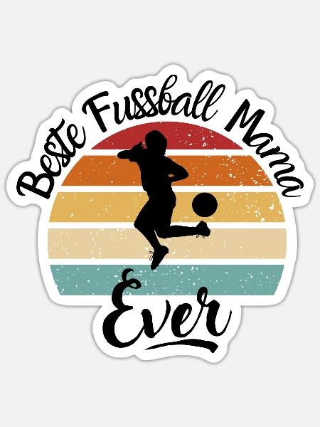Beste Fussball Mama - Ever - Sticker Größe S (10 x 10 cm) - Mattweiß