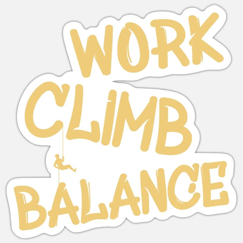 Klettern Spruch Climb Abseilen - Sticker Größe S (10 x 10 cm) - Mattweiß