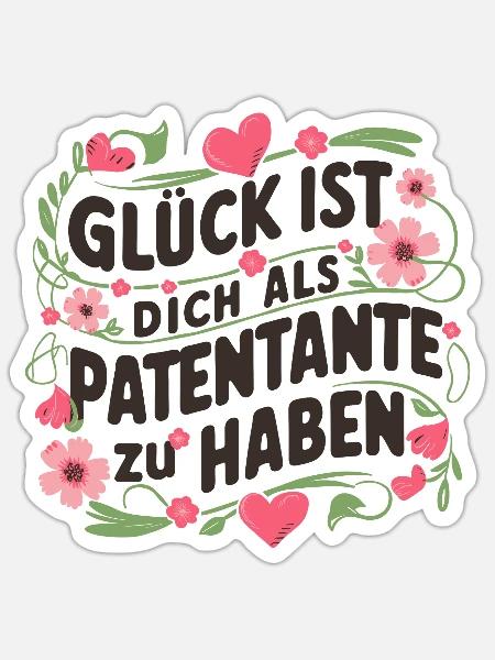 Patentante Geschenk - Sticker Größe S (10 x 10 cm) - Mattweiß