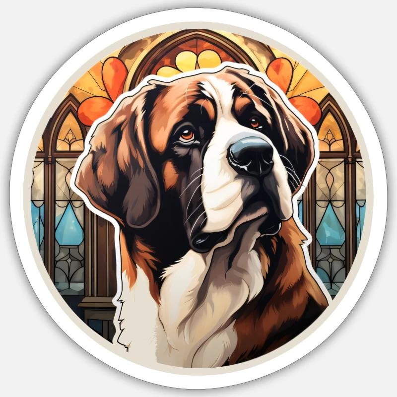 Saint Bernard Rescue Dog - Sticker size S (10 x 10 cm) - white matte