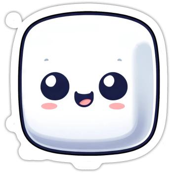 Süßer Marshmallow Zucker Comic - Sticker Größe S (10 x 10 cm) - Mattweiß - Vorne