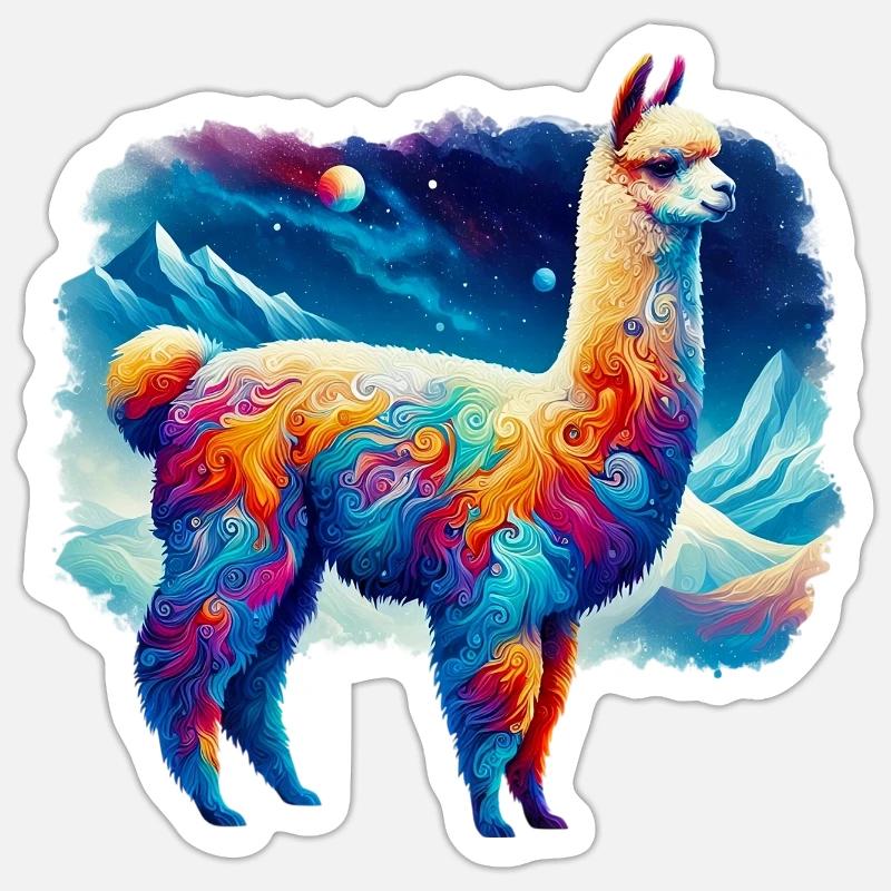 Alpaca - Sticker size S (10 x 10 cm) - white matte