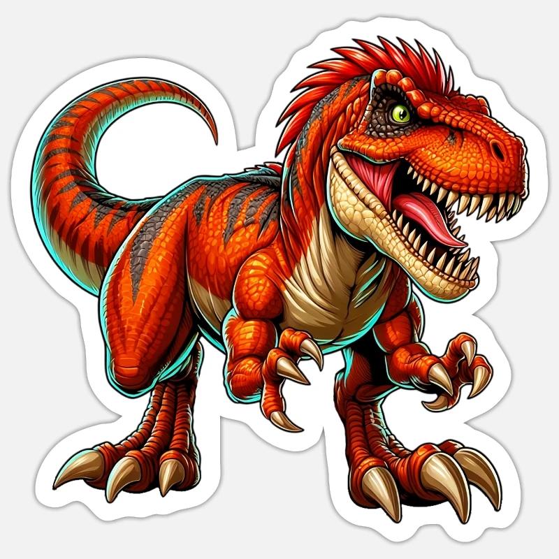 Dinosaure - Sticker taille S (10 x 10 cm) - blanc mat