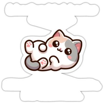 Süßes und witziges Katzen Design - Sticker Größe S (10 x 10 cm) - Mattweiß - Vorne