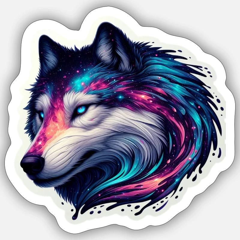 Celestial Canis lupus Sticker size S (10 x 10 cm)