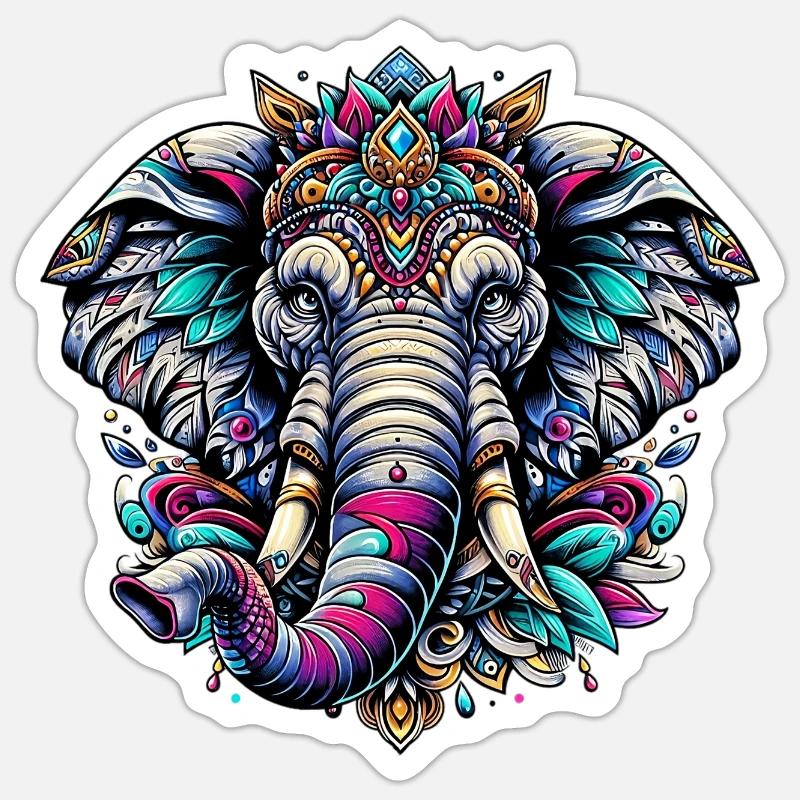 Éléphant Sticker taille S (10 x 10 cm)