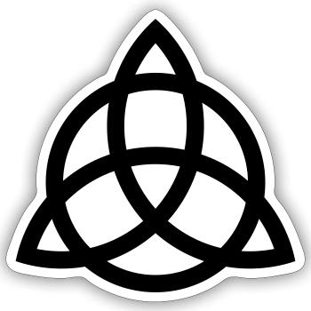 Contour de TRIQUETRA - Sticker taille S (10 x 10 cm) - blanc mat - Devant