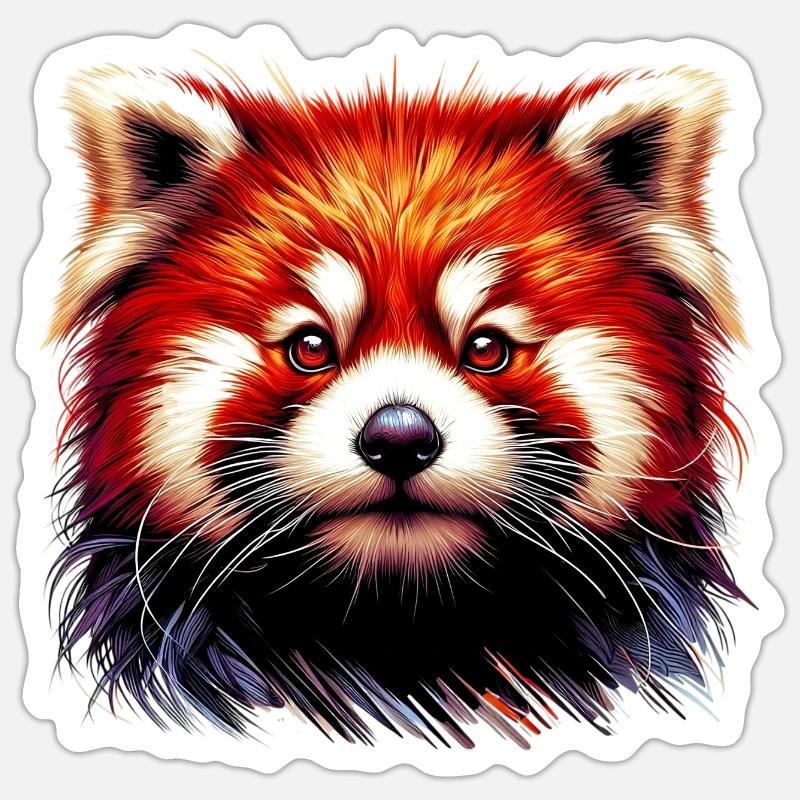 Red panda - Sticker size S (10 x 10 cm) - white matte