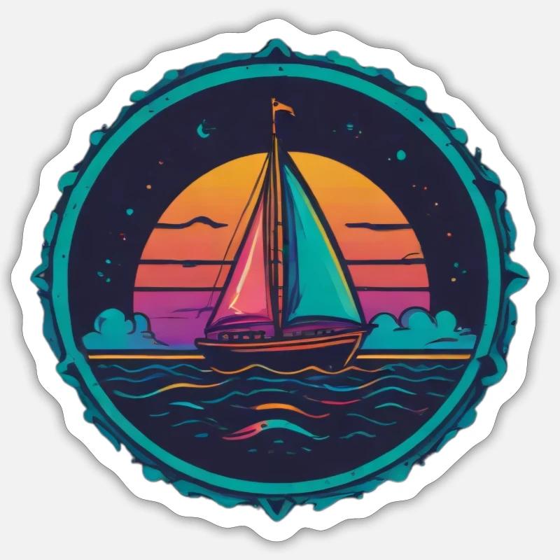 Ein Traum vom Boot - Sticker Größe S (10 x 10 cm) - Mattweiß