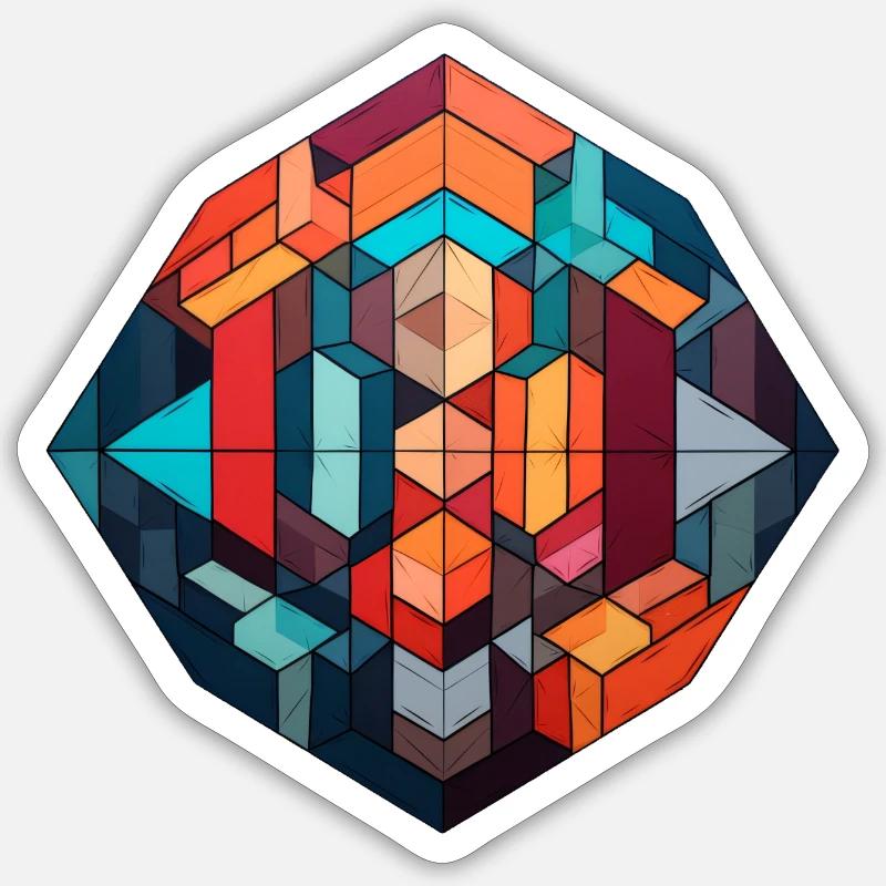 Formes géométriques - Sticker taille S (10 x 10 cm) - blanc mat
