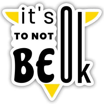 It's ok to not be ok - Sticker size S (10 x 10 cm) - white matte - Front