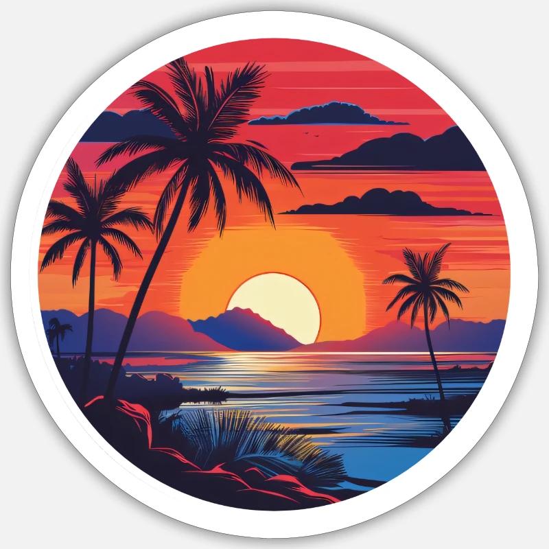 Tropical paradise - Sticker size S (10 x 10 cm) - white matte