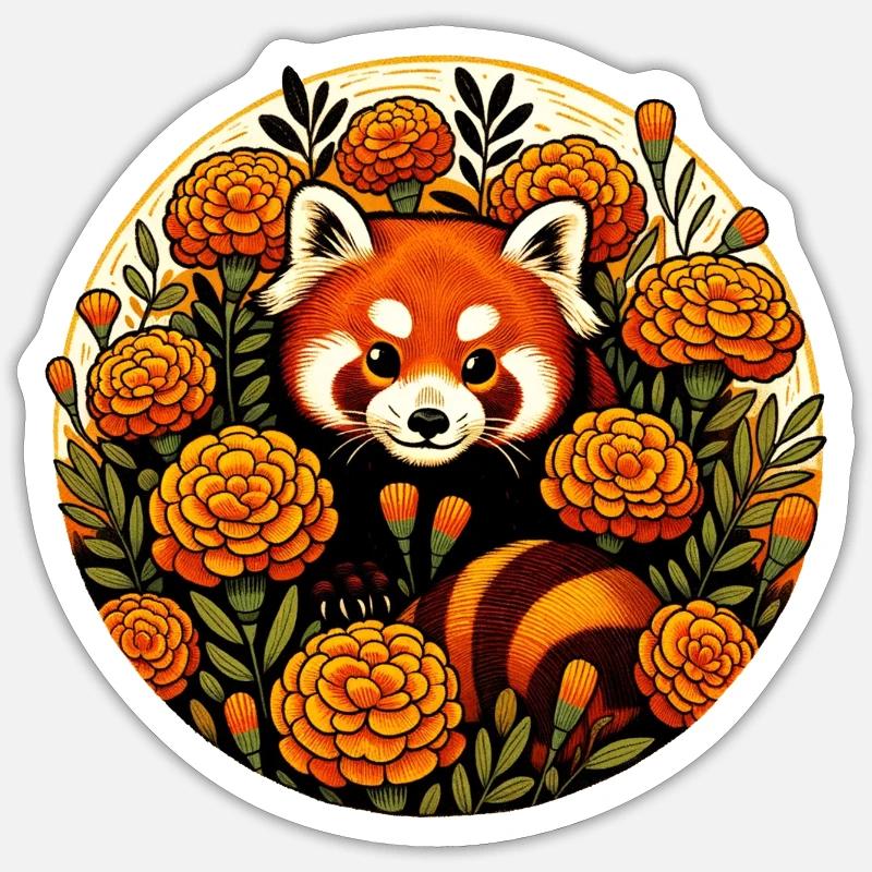 Red Panda - Sticker size S (10 x 10 cm) - white matte