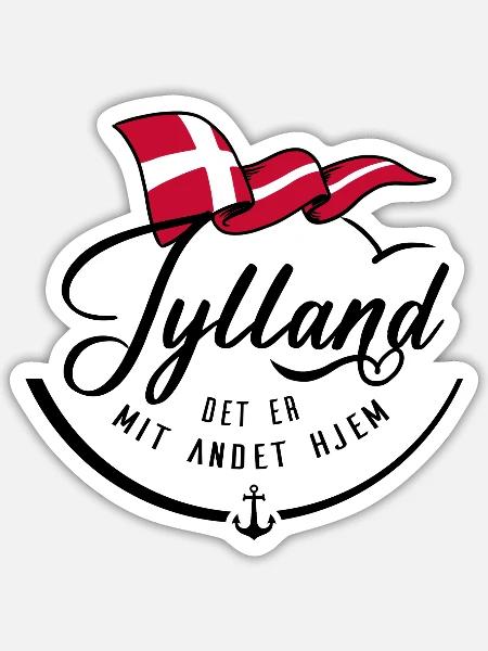 JYLLAND - Meine zweite Heimat - b - Sticker Größe S (10 x 10 cm) - Mattweiß