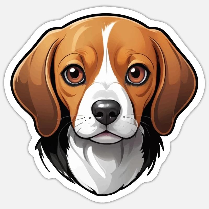 adorable beagle - Sticker size S (10 x 10 cm) - white matte