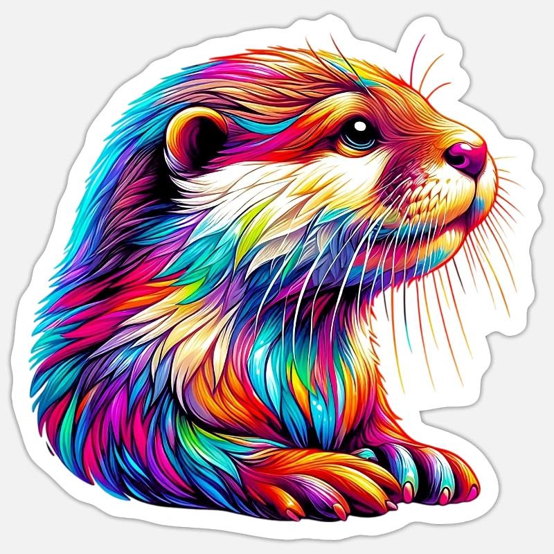 Otter - Sticker size S (10 x 10 cm) - white matte