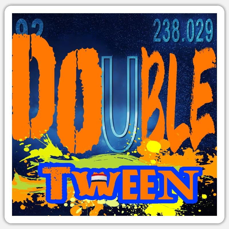 "DOUBLE TWEEN" chemistry - Sticker size S (10 x 10 cm) - white matte