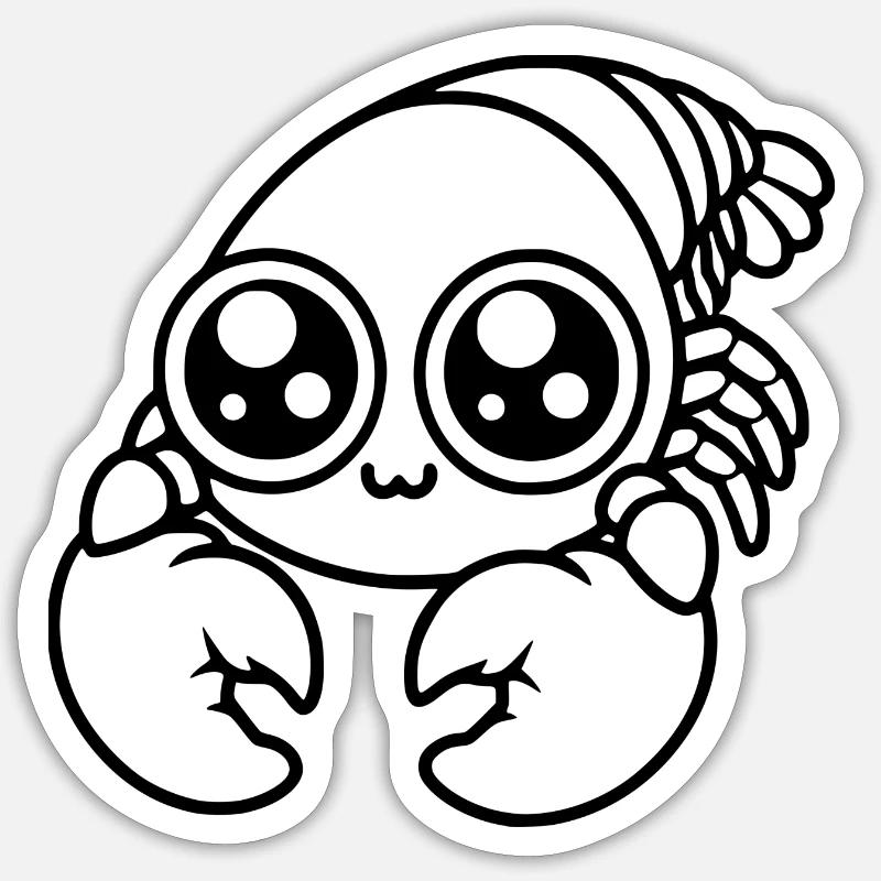 small lobster - Sticker size S (10 x 10 cm) - white matte