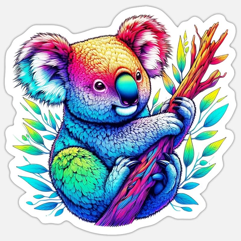 Koala - Sticker Größe S (10 x 10 cm) - Mattweiß