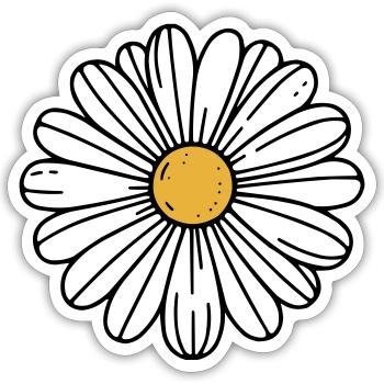 Marguerite - Sticker taille S (10 x 10 cm) - blanc mat - Devant