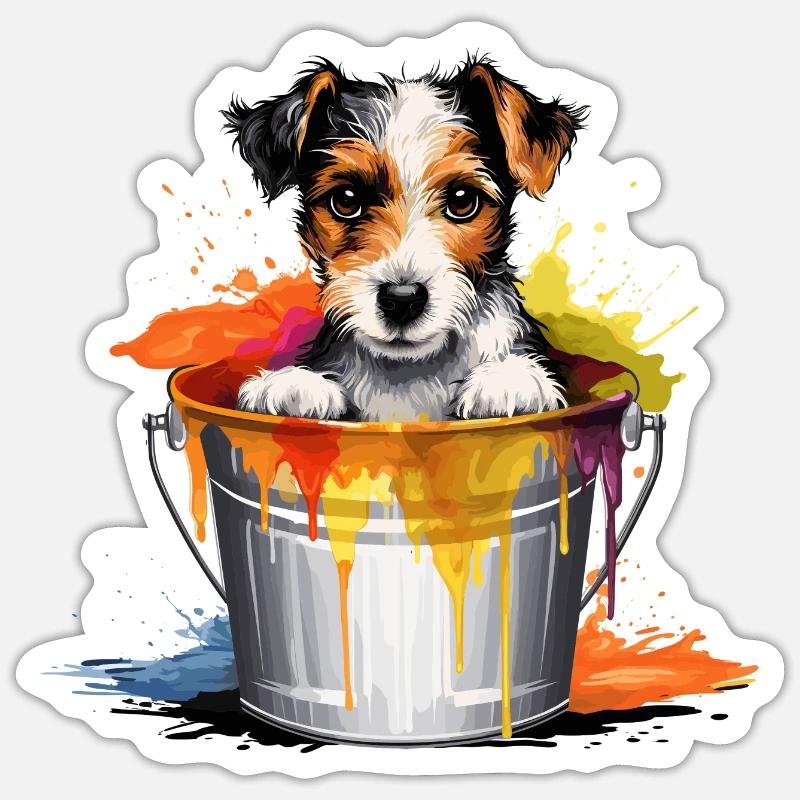 Foxterrier Hund Hunderasse - Sticker Größe S (10 x 10 cm) - Mattweiß