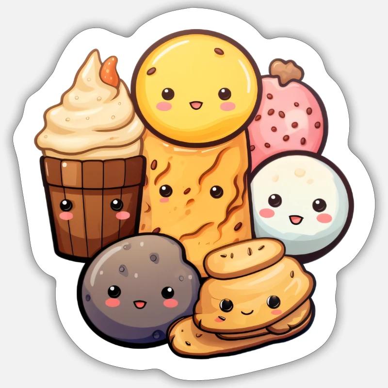 Kawaii-style sweets Sticker size S (10 x 10 cm)