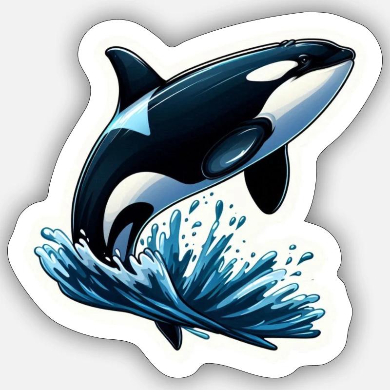 jumping orca Sticker size S (10 x 10 cm)