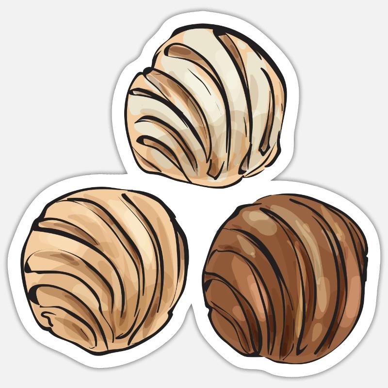 Concha Hispanic Mexican Pan Dulce - Sticker size S (10 x 10 cm) - white matte
