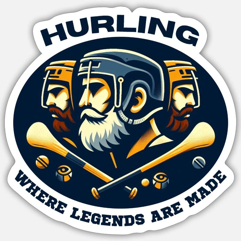 Hurling Where Legends are made - Sticker size S (10 x 10 cm) - white matte