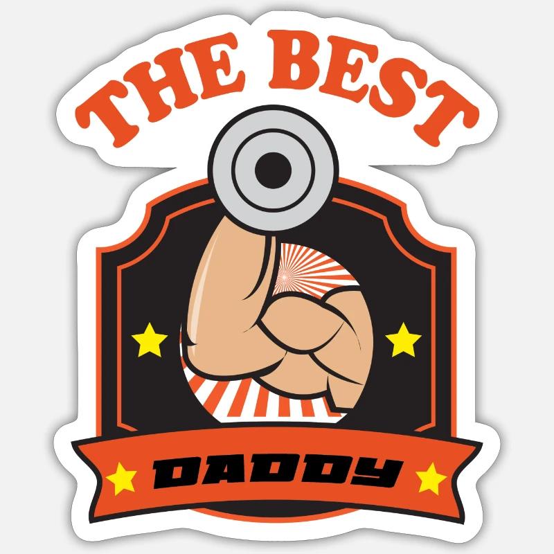 THE BEST DADDY - Sticker taille S (10 x 10 cm) - blanc mat