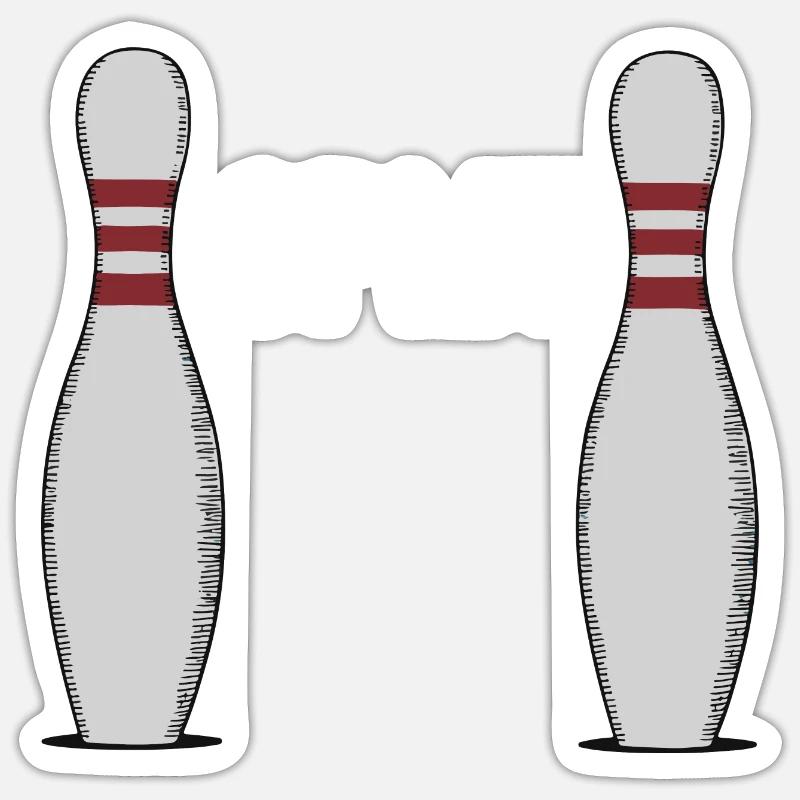 Bowling amusant, Split arrive pour le bowling Sticker taille S (10 x 10 cm)