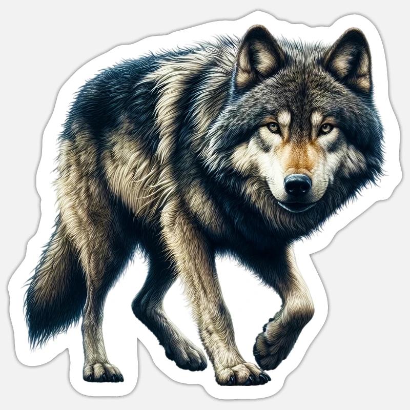 Loup - Sticker taille S (10 x 10 cm) - blanc mat