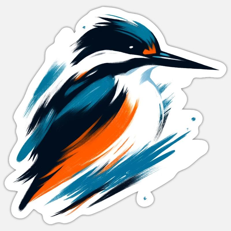 Dynamischer Eisvogel - Sticker Größe S (10 x 10 cm) - Mattweiß