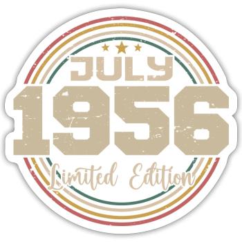 1956 Birthday July 1956 Gift July 1956 - Sticker size S (10 x 10 cm) - white matte - Front