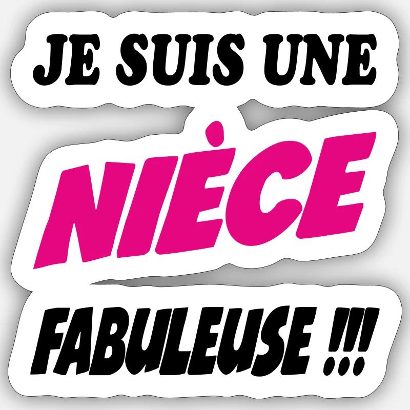COUSIN NEVEU FRERE - Sticker taille S (10 x 10 cm) - blanc mat
