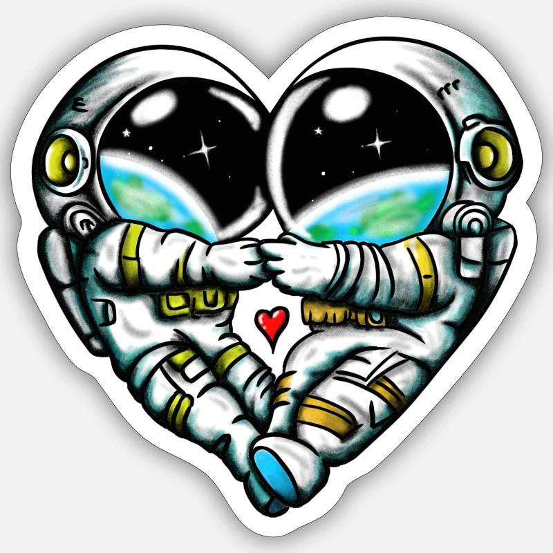 Amour de l’espace Sticker taille S (10 x 10 cm)