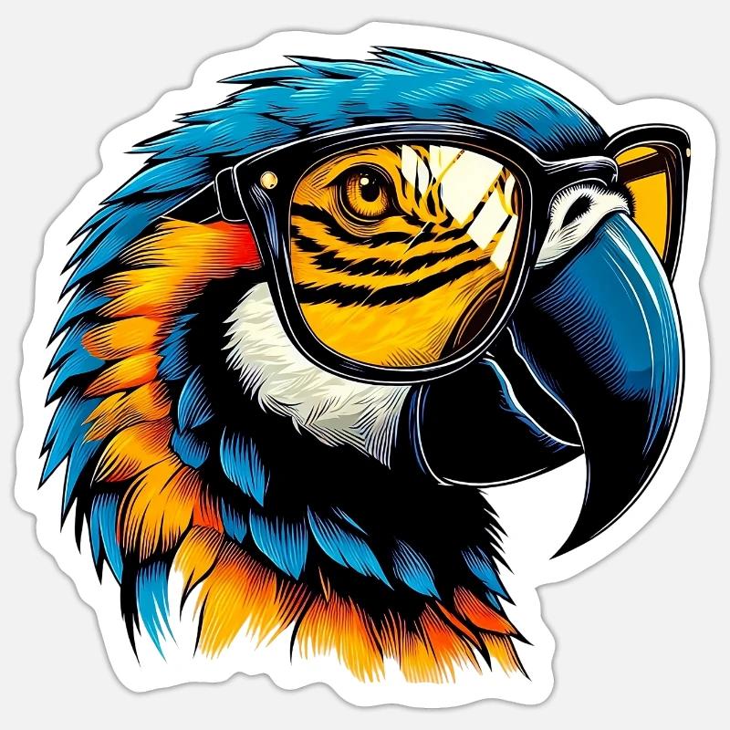 Parrot - Sticker size S (10 x 10 cm) - white matte