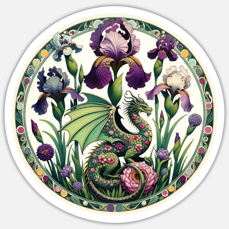 Dragon d’Iris - Sticker taille S (10 x 10 cm) - blanc mat
