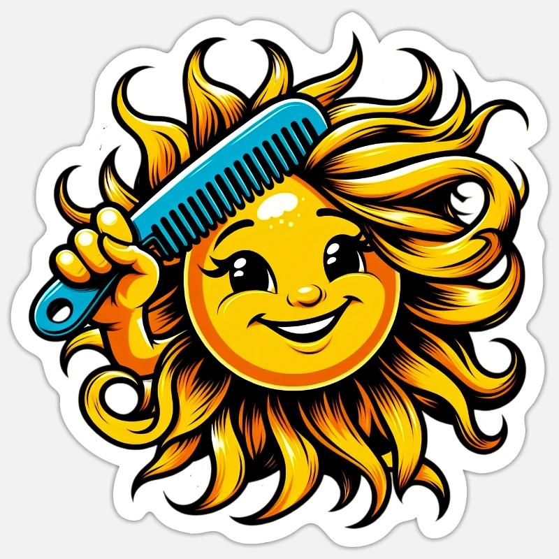 Sonne - Sticker Größe S (10 x 10 cm) - Mattweiß