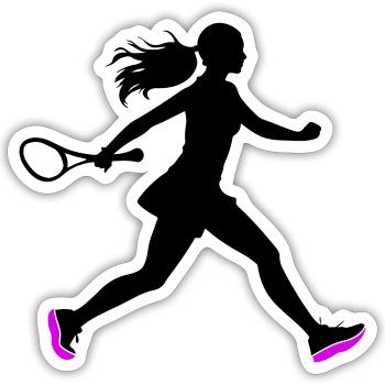 Tennis Spielerin Symbol - Sticker Größe S (10 x 10 cm) - Mattweiß - Vorne