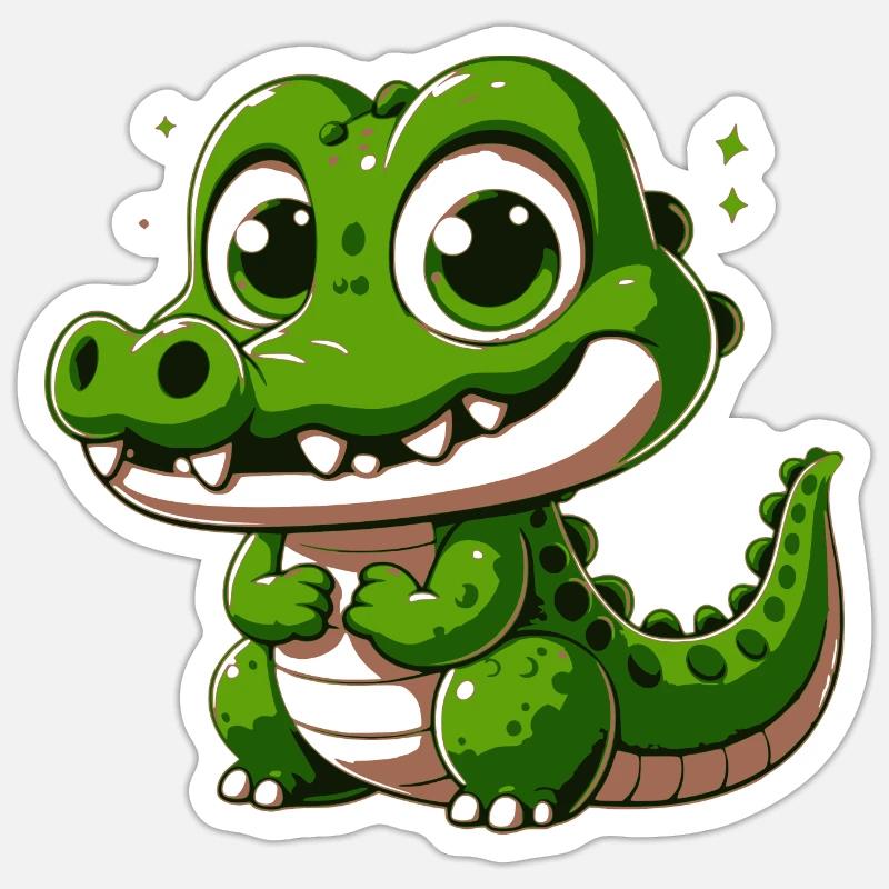 Crocodile - Sticker taille S (10 x 10 cm) - blanc mat