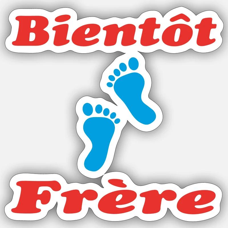 Bald ein Bruder - Sticker Größe S (10 x 10 cm) - Mattweiß